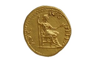 Moeda Imperial Romana de Antiocheia ad Orontem, AD 72-73 (ouro)